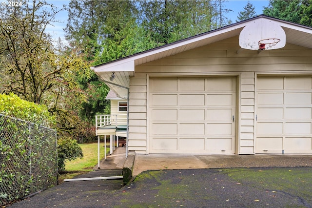 view of garage