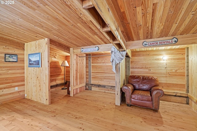 51256 Salmon Gulch Rd, Myrtle Point, OR 97458 - unfurnished room featuring wooden ceiling, wood walls, and wood finished floors