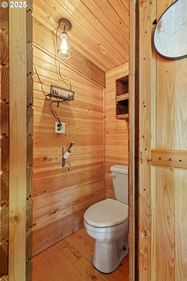 51256 Salmon Gulch Rd, Myrtle Point, OR 97458 - bathroom with wood walls, wood finished floors, and wood ceiling