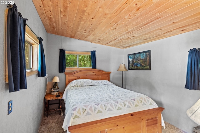 51256 Salmon Gulch Rd, Myrtle Point, OR 97458 - carpeted bedroom featuring wood ceiling and vaulted ceiling