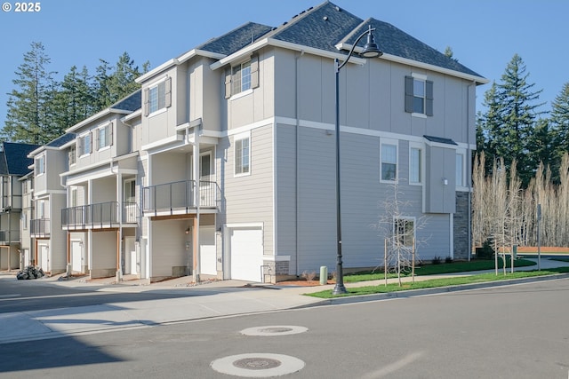 exterior space featuring a garage