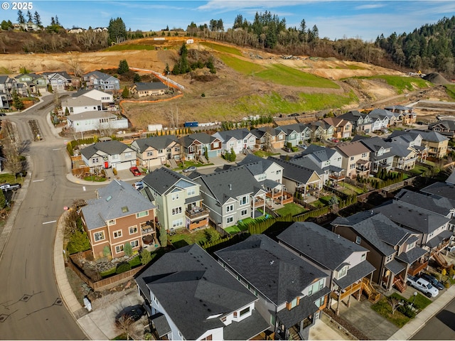 aerial view with a residential view