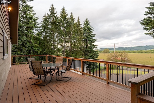 9595 SW Old Highway 47, Gaston, OR 97119 - deck with outdoor dining space and a view of rural / pastoral area