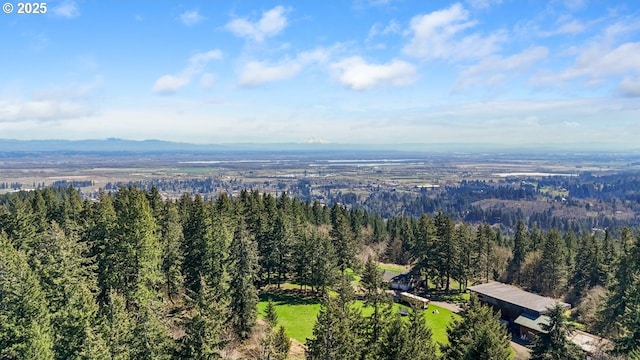 31958 J P W Rd, Scappoose, OR 97056 - aerial overview of property's location with a forest and a mountainous background