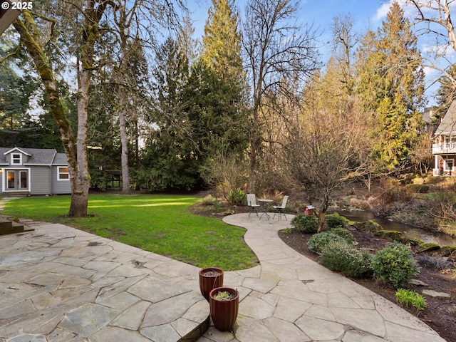 view of yard with a patio area