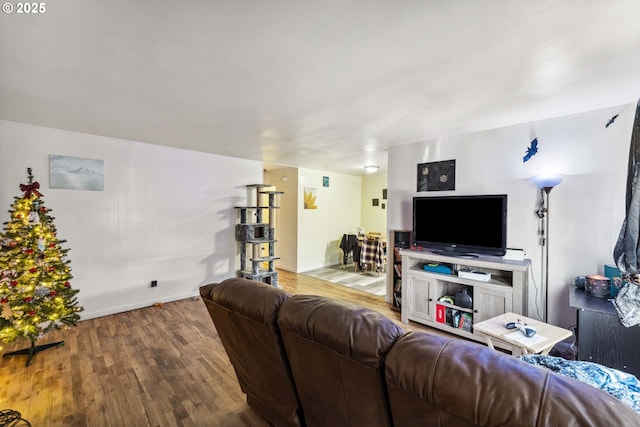 living room featuring wood-type flooring