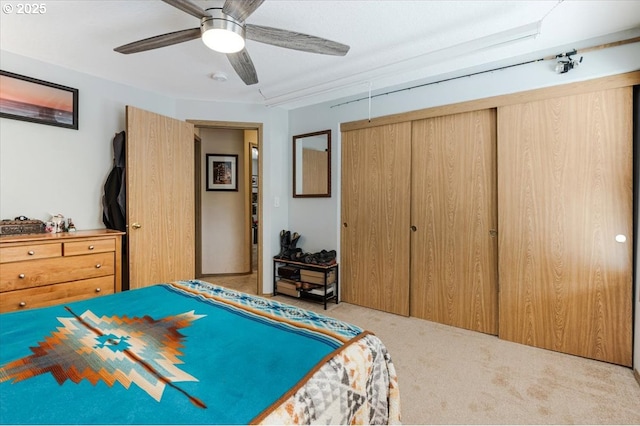 3977 SE Salquist Rd, Gresham, OR 97080 - carpeted bedroom with a closet and a ceiling fan