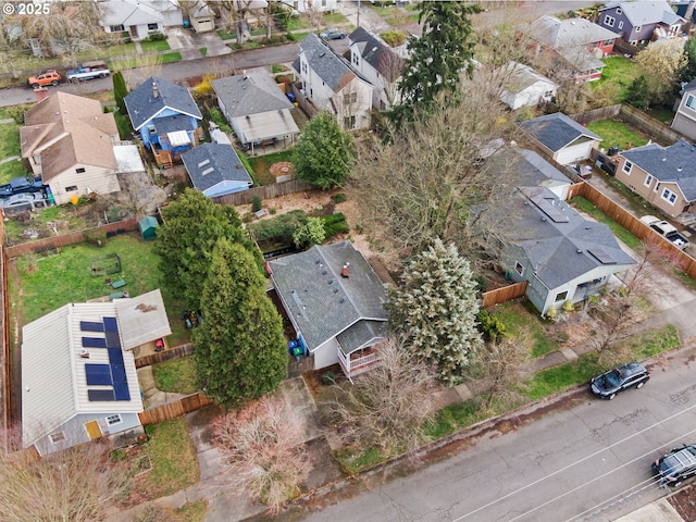 aerial view with a residential view