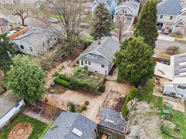 bird's eye view with a residential view