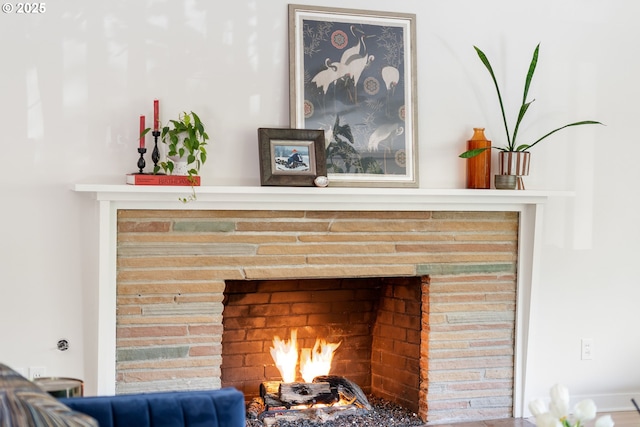 5431 SW Alfred St, Portland, OR 97219 - detailed view of a lit fireplace
