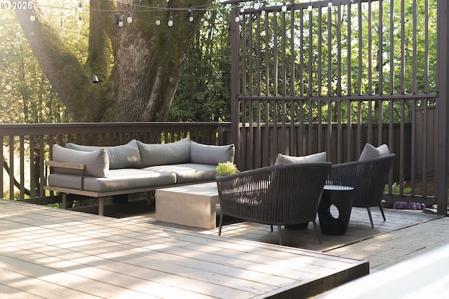 5431 SW Alfred St, Portland, OR 97219 - wooden terrace featuring outdoor lounge area