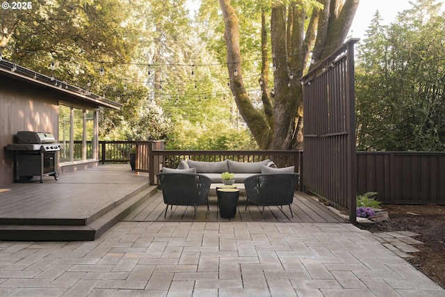 5431 SW Alfred St, Portland, OR 97219 - deck featuring an outdoor hangout area and grilling area