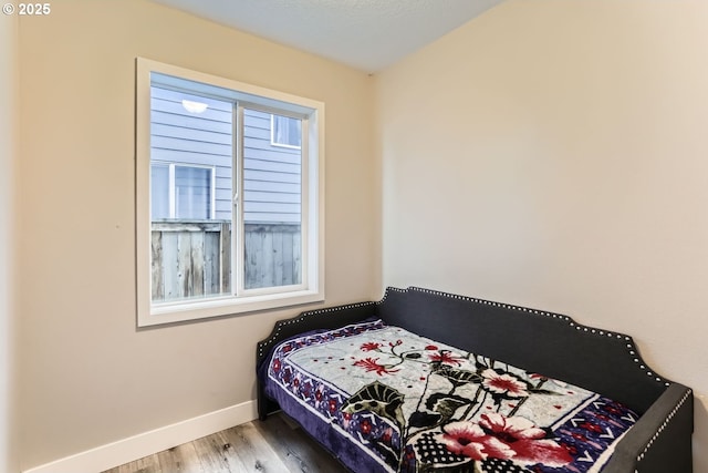 bedroom with wood-type flooring