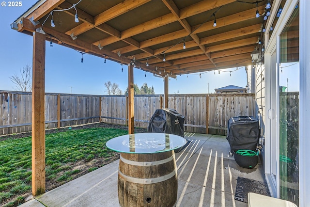 view of patio / terrace featuring a grill