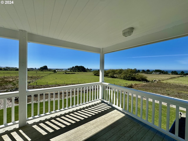 98694 Woodriff Ln, Brookings, OR 97415 - wooden deck featuring a rural view and a lawn