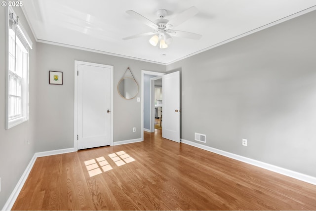 6611 SE 40th Ave, Portland, OR 97202 - unfurnished bedroom with light wood-type flooring and a ceiling fan