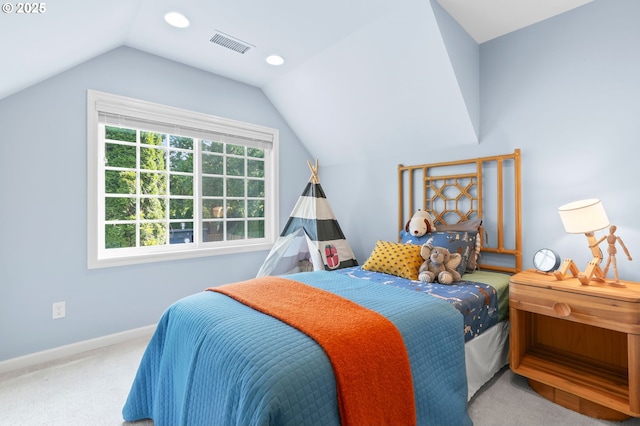 6611 SE 40th Ave, Portland, OR 97202 - carpeted bedroom with vaulted ceiling and recessed lighting
