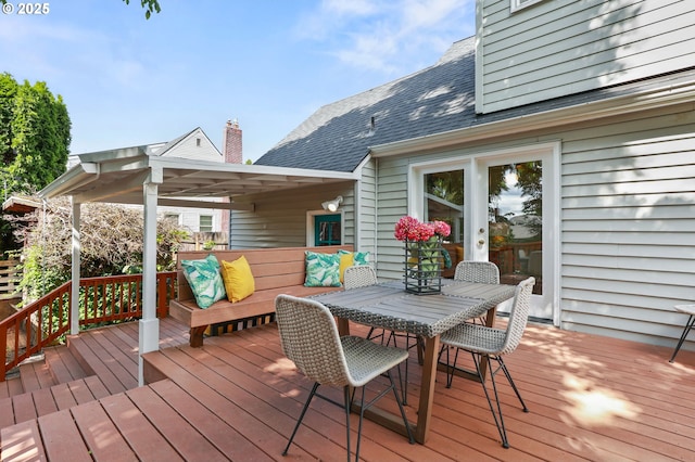 6611 SE 40th Ave, Portland, OR 97202 - wooden deck featuring outdoor dining space