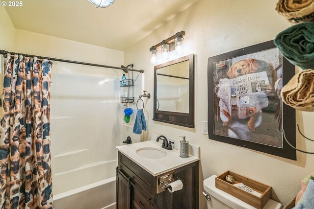 241 Jackson Rd, Cook, WA 98605 - full bath with shower / bath combination with curtain, vanity, and toilet
