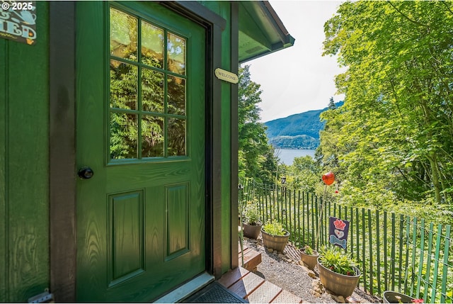 241 Jackson Rd, Cook, WA 98605 - view of exterior entry featuring a mountain view