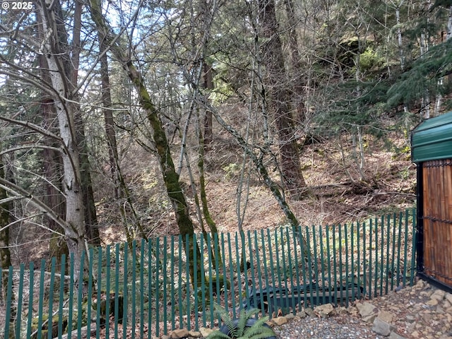 view of gate featuring fence