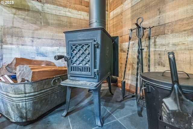 241 Jackson Rd, Cook, WA 98605 - detailed view of wooden walls and a wood stove