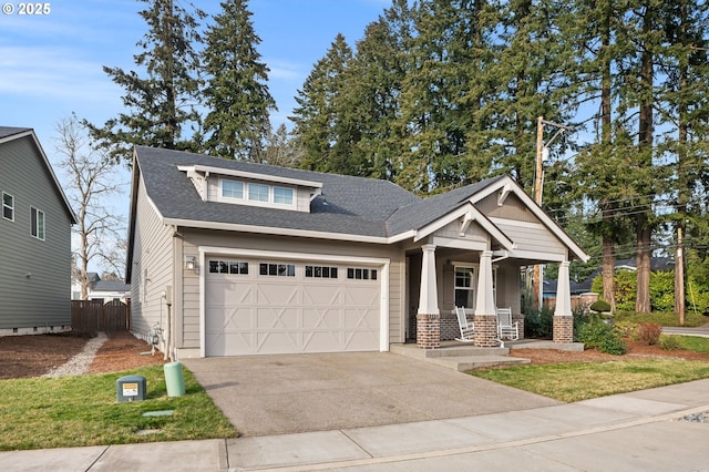 craftsman house featuring covered porch