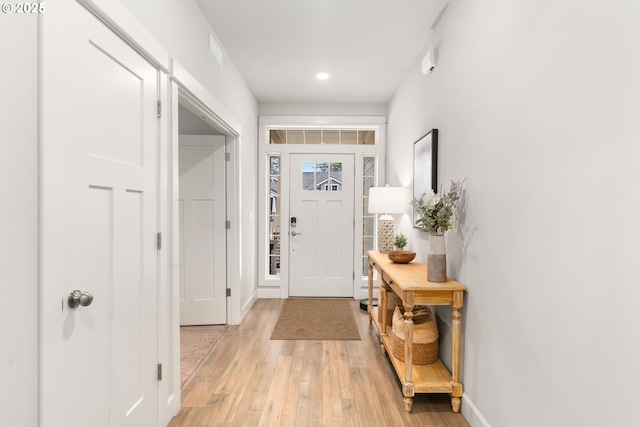 entryway featuring light wood-type flooring