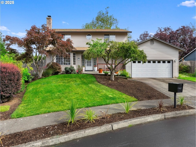 67 NW Orchard Pl, Gresham, OR 97030 - traditional-style house featuring concrete driveway, a chimney, and an attached garage