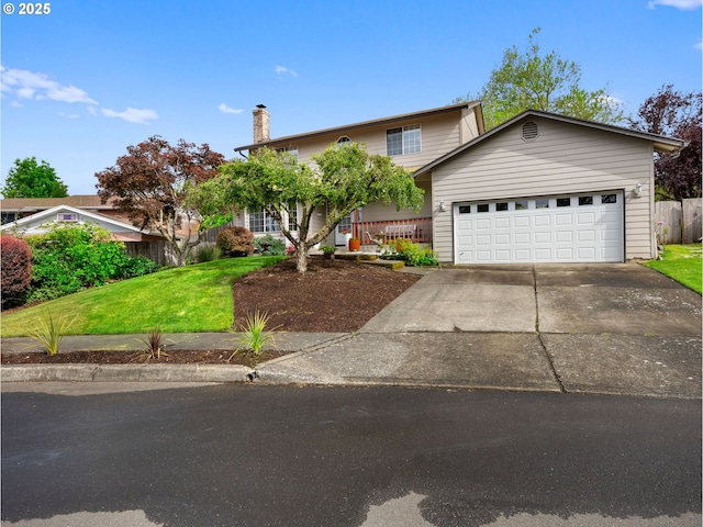 67 NW Orchard Pl, Gresham, OR 97030 - traditional-style home featuring a chimney, concrete driveway, and a garage