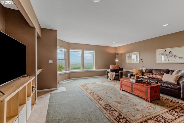 335 Runyan Rd, Woodland, WA 98674 - living area with carpet flooring, baseboards, and recessed lighting