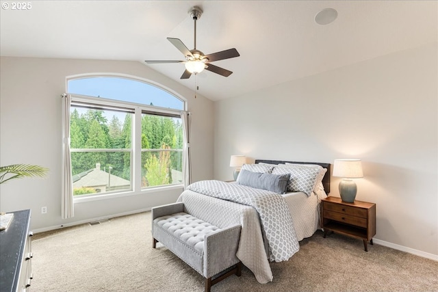 626 SE 38th Dr, Gresham, OR 97080 - bedroom with vaulted ceiling, carpet, and a ceiling fan