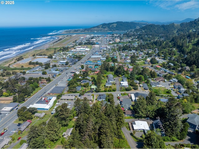 94191 Seaview Ln, Gold Beach, OR 97444 - aerial view of property and surrounding area featuring a water and mountain view and nearby suburban area