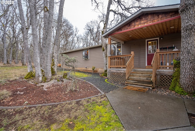 exterior space with covered porch