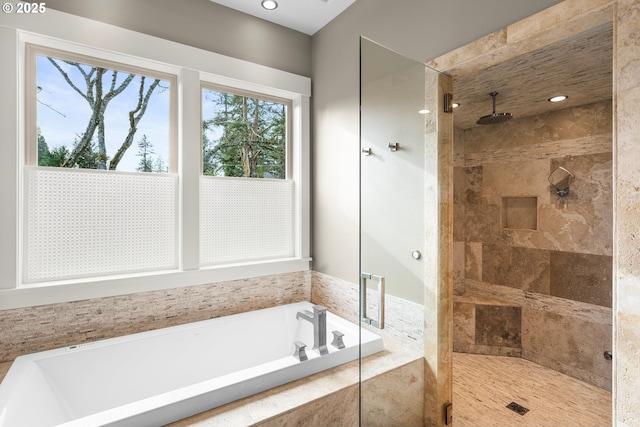 5390 NW Roanoke Ln, Portland, OR 97229 - bathroom with a stall shower and a garden tub