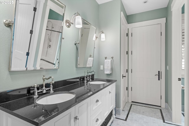 5390 NW Roanoke Ln, Portland, OR 97229 - bathroom with double vanity and a shower