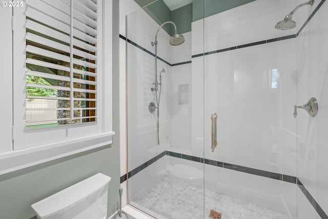 5390 NW Roanoke Ln, Portland, OR 97229 - bathroom with toilet and a shower stall