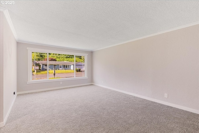 108 Lomor Dr, Longview, WA 98632 - spare room with ornamental molding, a textured ceiling, carpet floors, and baseboards