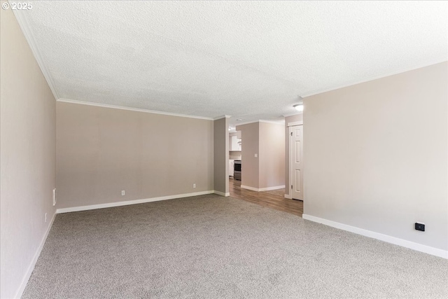 108 Lomor Dr, Longview, WA 98632 - carpeted spare room featuring ornamental molding, a textured ceiling, and baseboards