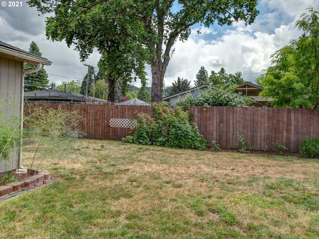 view of yard featuring fence