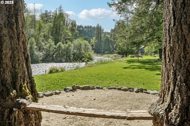 28831 SE Woods Rd, Eagle Creek, OR 97022 - view of grassy yard featuring a water view and a forest view