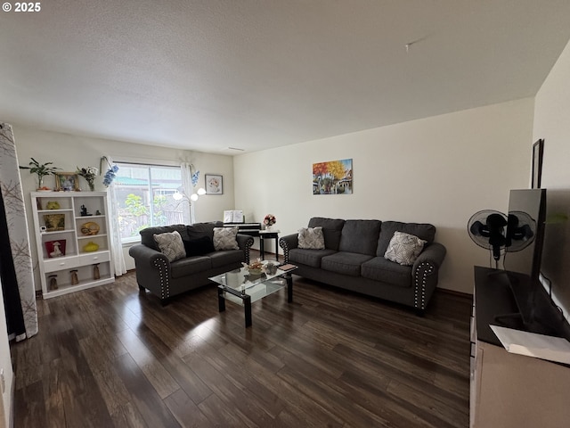 3125 NE Flintlock Pl, Corvallis, OR 97330 - living area with dark wood-type flooring and a textured ceiling