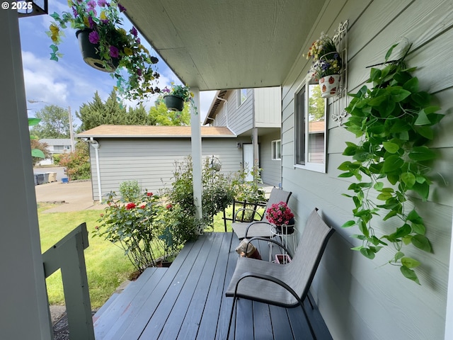 3125 NE Flintlock Pl, Corvallis, OR 97330 - wooden terrace featuring covered porch