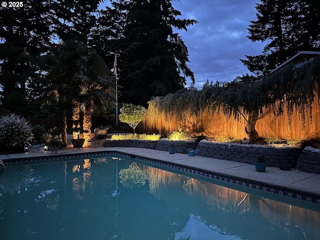 view of pool featuring a fenced in pool