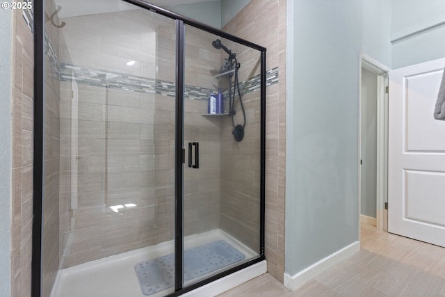 28825 SW Grahams Ferry Rd, Wilsonville, OR 97070 - bathroom featuring a shower stall and baseboards