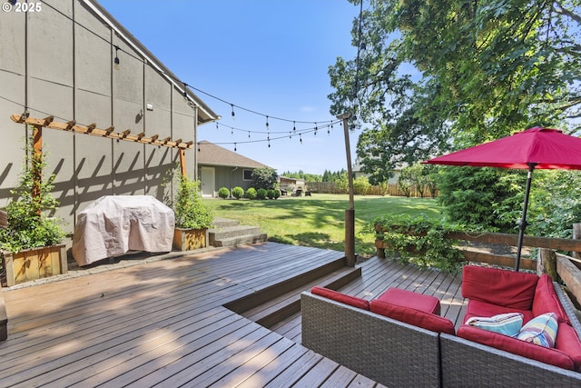 28825 SW Grahams Ferry Rd, Wilsonville, OR 97070 - deck featuring a lawn and grilling area