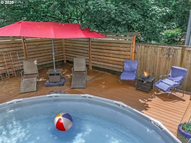 6516 SW Locust St, Portland, OR 97223 - wooden terrace with a hot tub