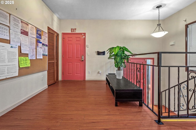 entrance foyer featuring wood-type flooring