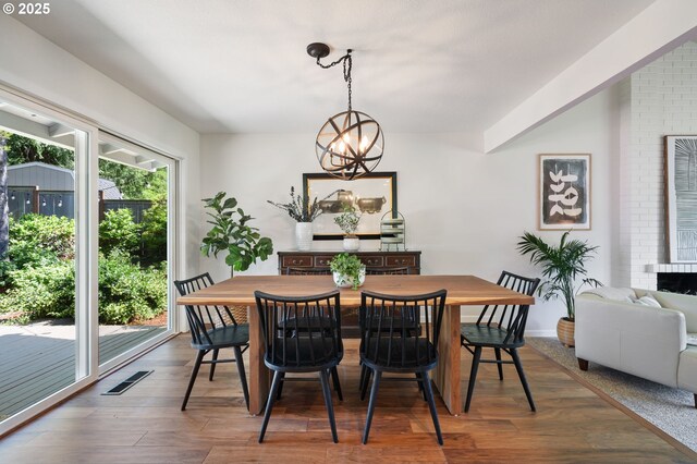 1437 Greentree Cir, Lake Oswego, OR 97034 - dining space featuring wood finished floors and a chandelier
