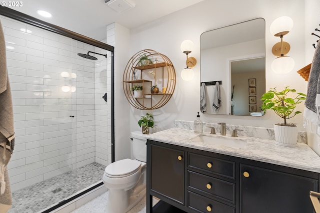 1437 Greentree Cir, Lake Oswego, OR 97034 - bathroom with vanity, toilet, and a stall shower